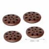 50Pcs Brown Wooden Sewing Buttons Snowflake Carved DIY Craft Buttons  For DIY Craft
