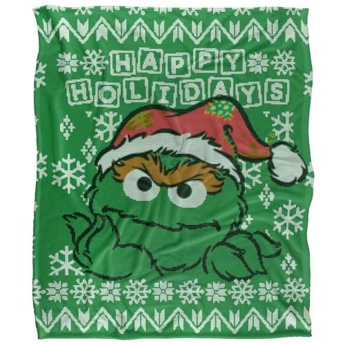 Sesame Street Silky Oscar The Grouch Supersoft Blanket