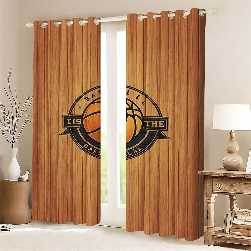 Cartoon Curtain Basketball For Boy 3D Print Bedroom Living Room Window Blackout Partition Style Home Decoration
