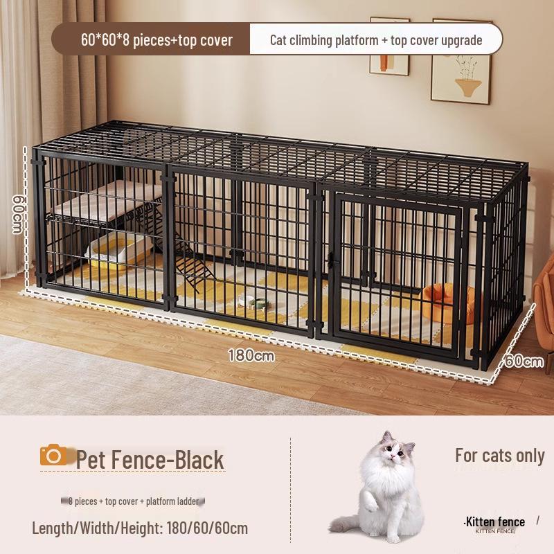 Cage pour chien de taille moyenne et grande avec clôture supérieure - Maison-villa pour chat et chien, Assemblage libre pour chats et chiens