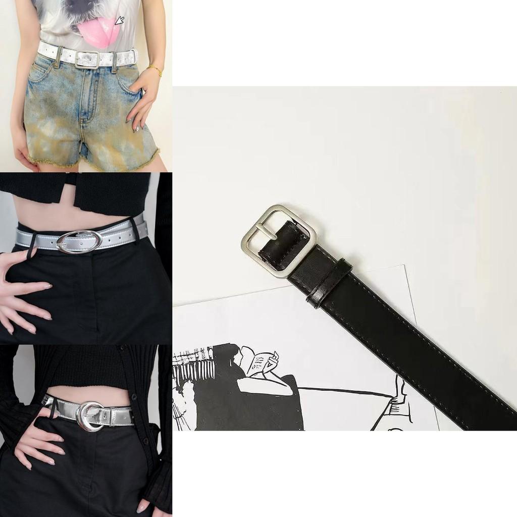 Silver Womens Chic Belt For 2023 Fall With Basic Simple Style And Unique Texture