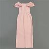European-American Elegant Bandage Dress with Pleated Design and Rhinestone Accents