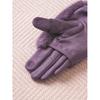 Daiso Detachable Fur Women Gloves Purple