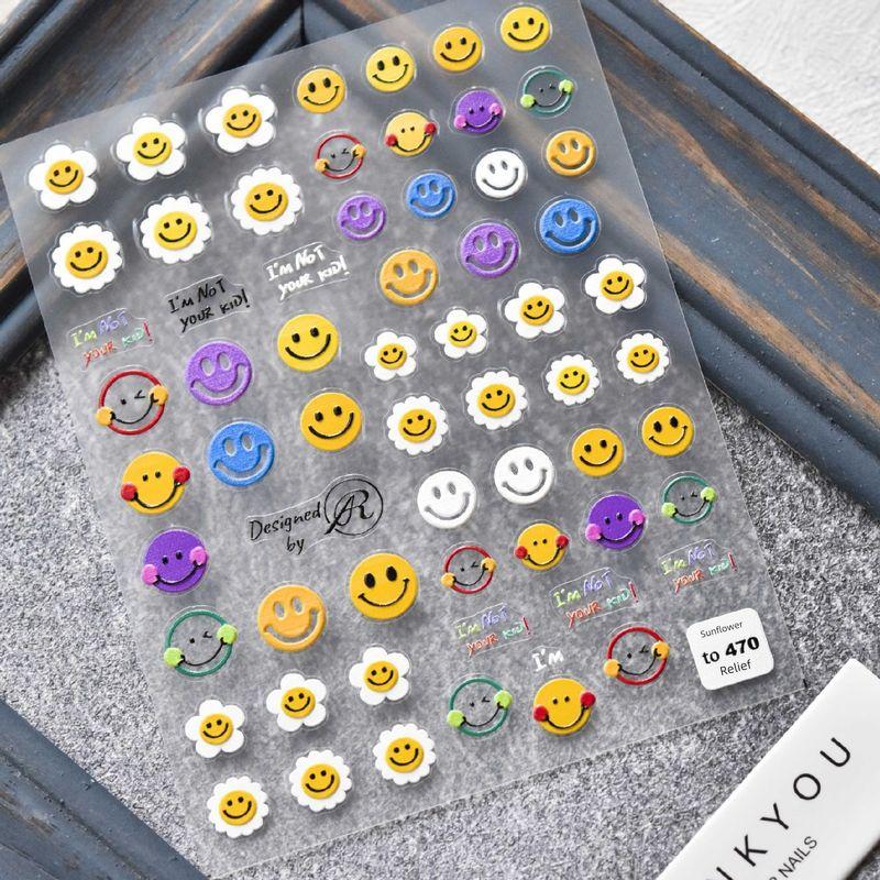 

Musenail New Craft Japanese Style Thin Tough Smiley Face SUNFLOWER Rainbow SUNFLOWER Colorful Flowers Ins Style Nail Stickers Smiley Sunflower 470