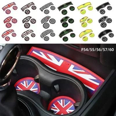 3pcs Union Jack Water Cup Mat Storage Groove Mat Set Interior For BMW Mini Cooper S JCW F54 F55 F56 F57 F60 Countryman Clubman