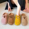 Flat-bottomed Bag Head Slippers Women's 2025 Spring New Bow Versatile One-pedal Boken Soft-soled Retro Half Slippers