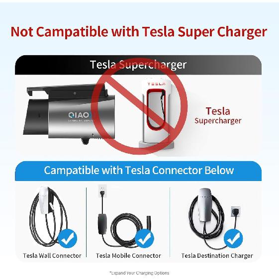For Tesla To J1772 Adapter With Security Lock, Max 80A 250V Silver Plated NACS To J1772 Adapter For Level 2 EV Charging, Fits Tesla
