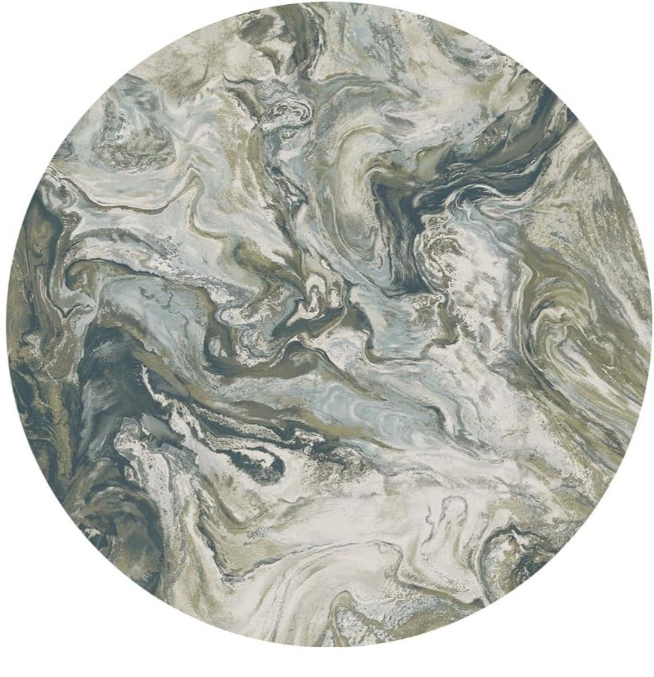 Runder Teppich mit Marmormuster, nordischer Stil, hochwertiger dekorativer Teppich, Wohnzimmer, Schlafzimmer, Sofa, Sessel, rutschfeste Fußmatte