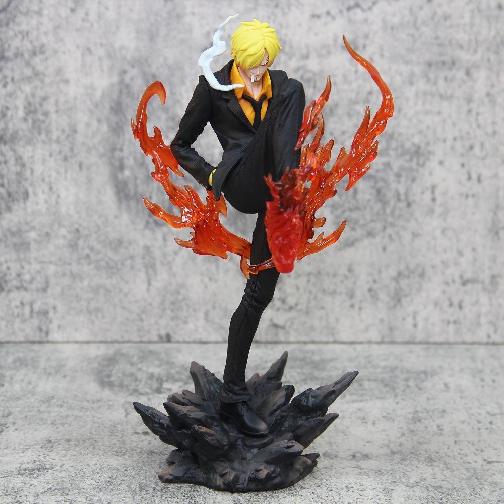 

New 24cm One Piece Anime Figures Sanji Devil Suit Pvc Gk Statue Model Collection Room Ornament Kids Toys Children S Day Gifts Black no box