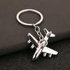 Aircraft Keychain Alloy Mini Plane Model Electroplated Key Ring with Chain Buckle for Travel Aviation Souvenir