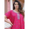 Indian Printed Maxi Length Gown Designer Women Daily Wear Pink Nighty Dress