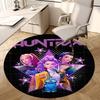 1pz HUNTRIX Tappeto Rotondo Stelle Moda Cyberpunk, Realizzato in Poliestere, Perfetto per Decorare Sedie da Ufficio, Soggiorni, Tappeto Decorativo Vivace