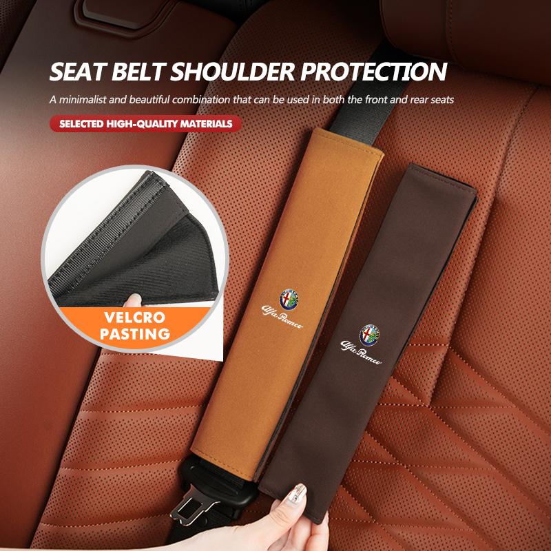 Car Seat Belt Shoulder Protection Pad Anti-slip Mat Auto Accessories For Alfa Romeo Giulietta GT 159 147 156 Mito Brera Giulia