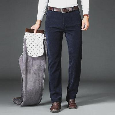 Men's Sea Island Fleece Velvet Stretch Casual Business Pants