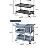 Multifunctional Food Service Cart Three Layer Plastic Trolley Restaurant Hotel Serving Cart Kitchen Transport Carrier Trolley