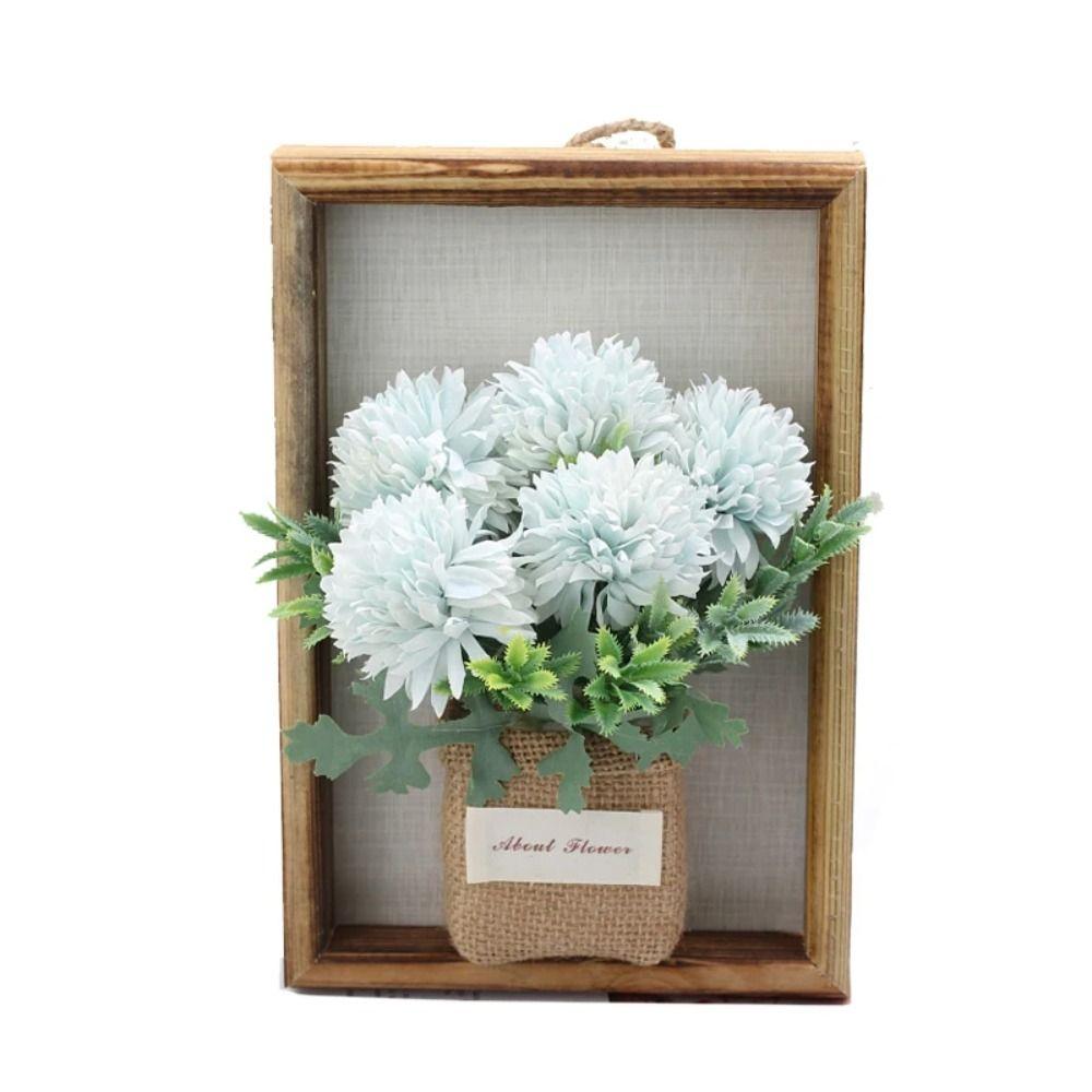 Wooden Faux Flowers Wall Decor 3D Imitation Flowers Decoration Hydrangea Wall Decor  Home