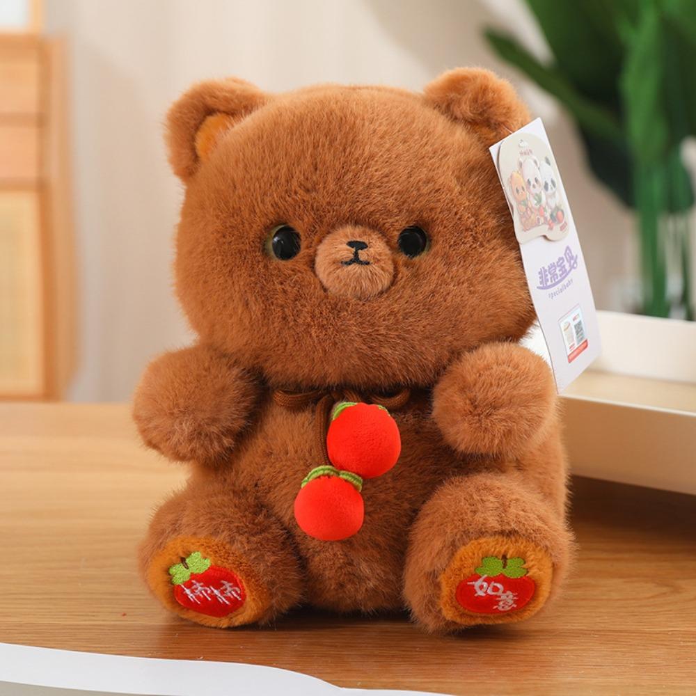 

Soft Zoo Persimmon Plush Doll Fluffy Zoo Persimmon Stuffed Toy Home Decor 25cm-Brown Bear