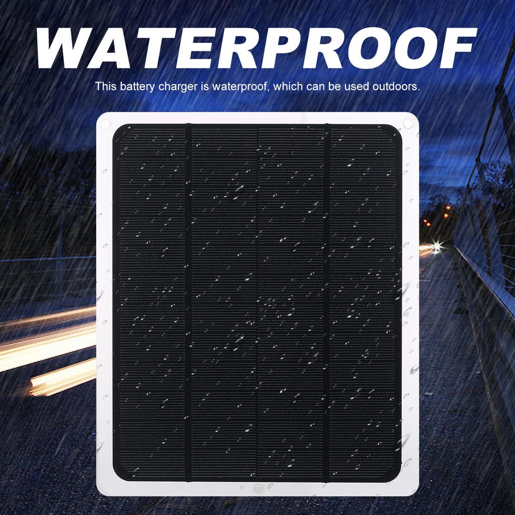 Upgraded Solar Battery Trickle Charger Maintainer 12V Portable Waterproof Solar Panel Trickle Charging Kit for Car