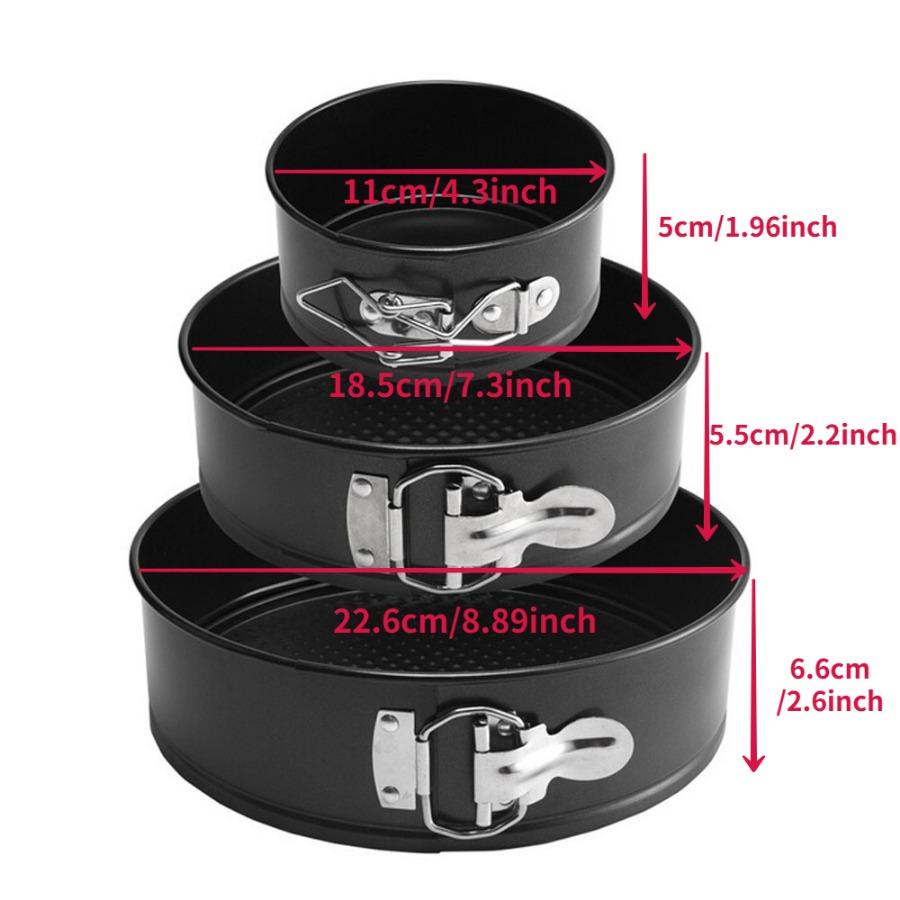 Σετ 3 αντικολλητικών ελατηρίων Στρογγυλό κέικ ψησίματος Ταψί Ταψιού Ψήσιμο Σκεύος φούρνου