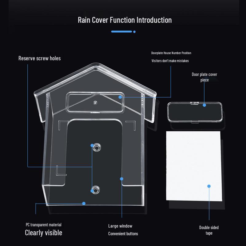 Waterproof Wireless Doorbell Rain Cover - Outdoor Transparent Remote Control Shield