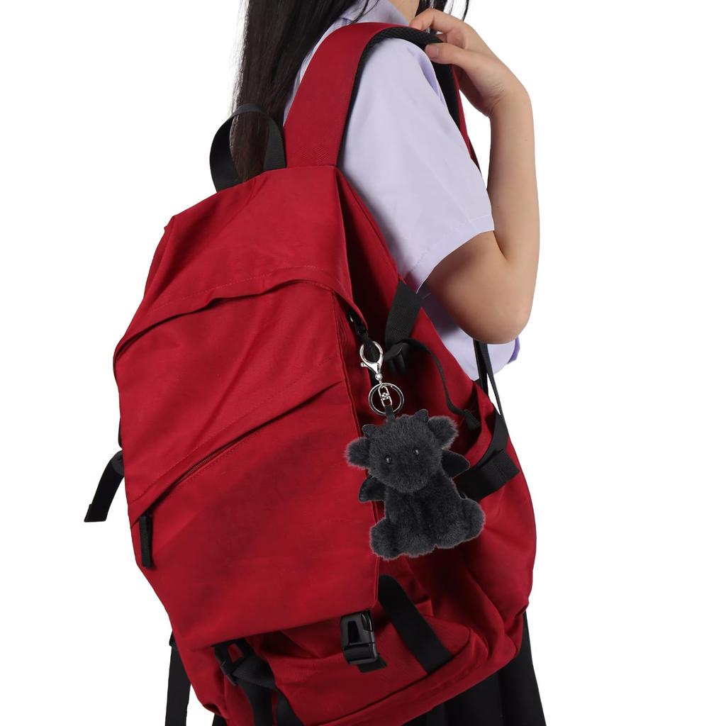 Apricot Lamb Black Dragon Cute Soft Keychain Plush Toy, Perfect for Boys and Girls, Fits Kids' Backpacks and Purses, 10cm