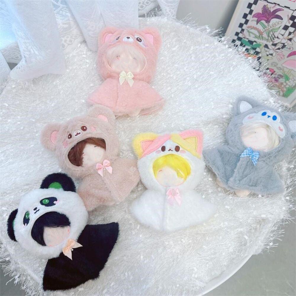 10CM Cartoon Animal Shawl Hairy Doll Clothes Gift Doll Plush Cloak