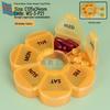 Colorful 7-Day Round Travel Pill Box with 7 Compartments - Weekly Medicine Dispenser