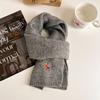 Autumn Knitted Pony Cute Wool Scarf for Women Thickened and Warm Korean Style Scarf Versatile Pony Embroidered Small Scarf