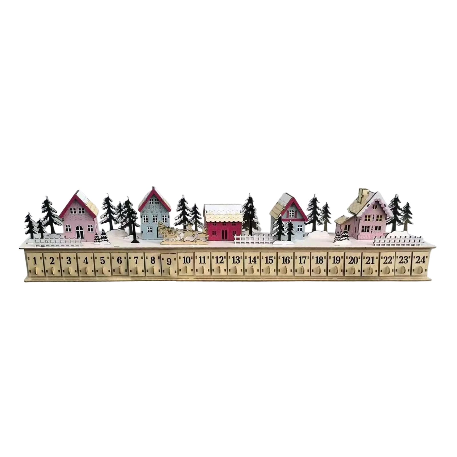 Light-Up Wooden Christmas Village Advent Calendar