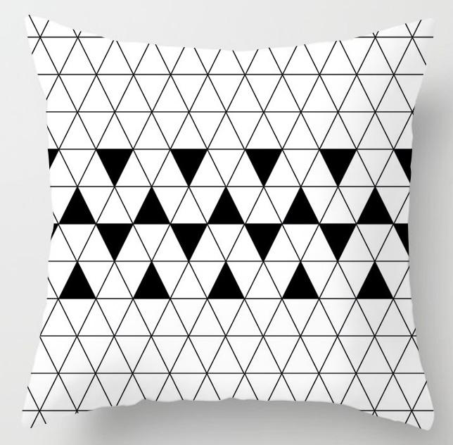 

Черно-белый чехол для подушки с геометрическим рисунком, полиэстеровая наволочка с геометрическим рисунком, декоративная подушка, наволочка для домашнего декора 40x40cm