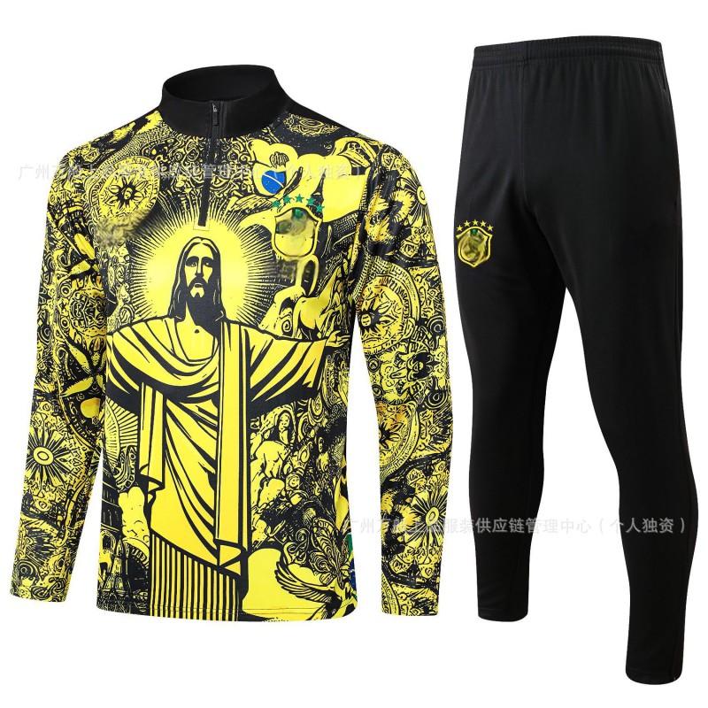 Brasilien Nationalmannschaft 2026-2027 Jubiläumsausgabe Langarm Fußball Trainingsshirt Herren Damen Jugend
