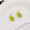 Elegant and Fresh Green Grape Earrings for Summer, Forest Style Grape Beads Earings for Women