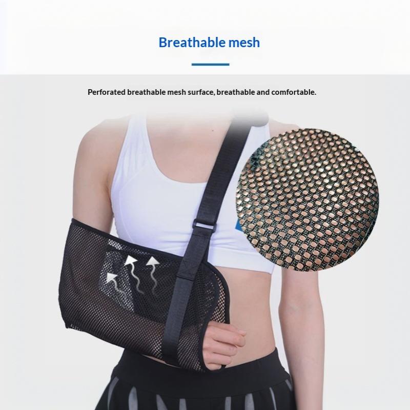 1 Pcs Shoulder Dislocation Post Surgery Support Breathable Mesh Arm Sling With Adjustable Padded Strap For Fracture Recovery