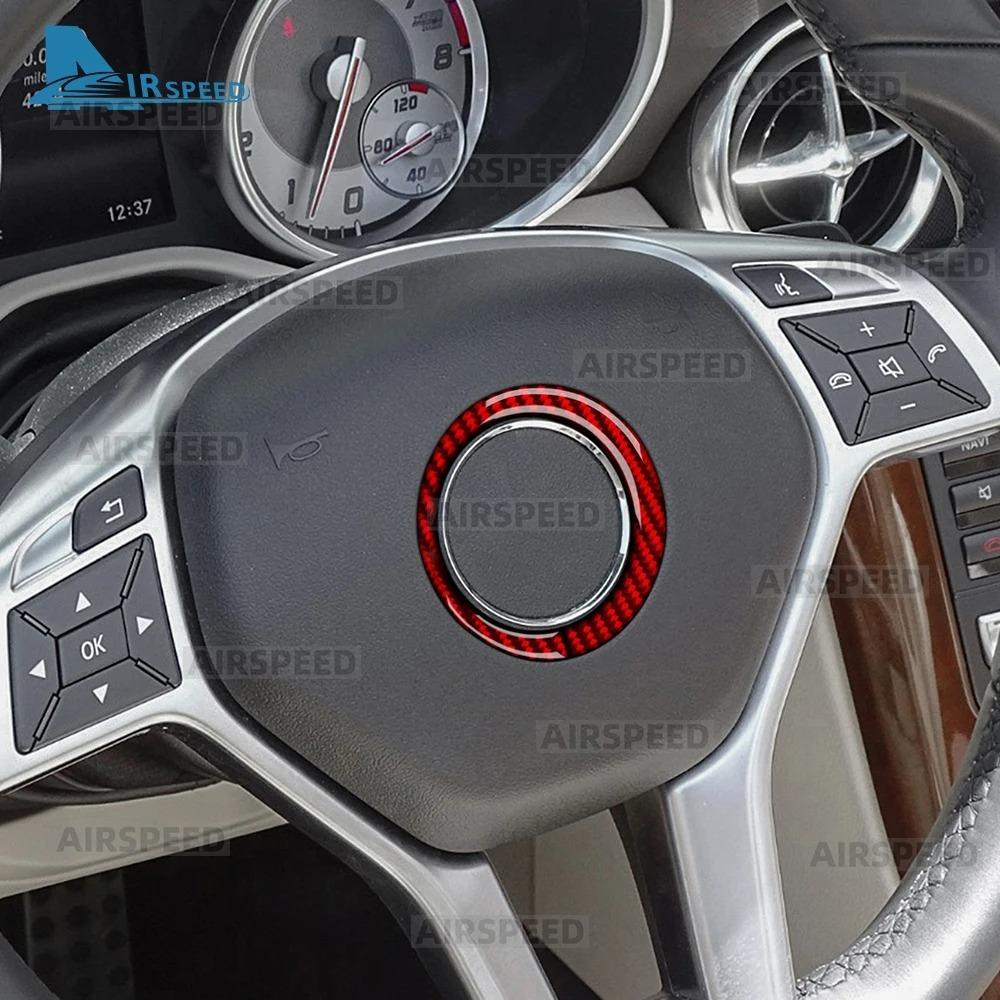 Voor Mercedes Benz SLK R172 2011 2012 2013 2014 2015 2016 Echte Zachte Koolstofvezel Trim Sticker Auto Stuurwiel Middenpaneel