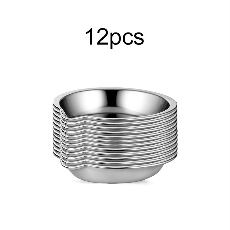 6/12/24pcs Stainless Steel Painting Color Bowls 5cm Oil Paint Trays Paint Color Mixing Cups Color Painting Teaching Tools TMZ