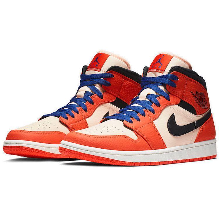 Air Jordan 1 Retro Mid SE Team Orange Men Sneakers Black 852542-800