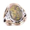 Natural Unakite Gemstone Handmade 925 Sterling Silver Two Tone Ring Size 5 k4d62