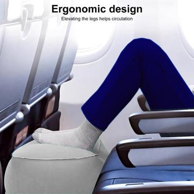 Descanso de pé de avião inflável, altura ajustável, resistente ao desgaste, super macio, descanso para pés de viagem, extensor de cadeira de avião