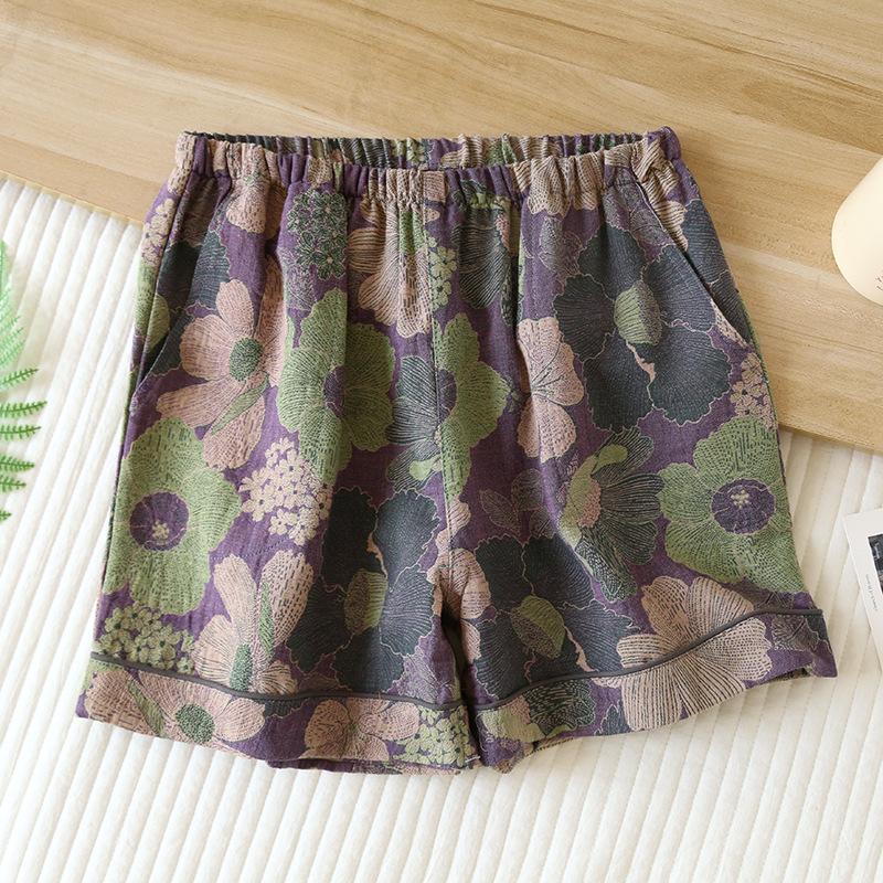 Pantaloncini estivi in jacquard a vestibilità larga da donna: Pantaloncini Leggeri da Loungewear Adatti per l'Uso all'Aperto
