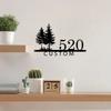 Metal House Number Sign, Personalized Pine Tree Address Plaque, Farmhouse Outdoor Name Plate, Rustic Mailbox Decor