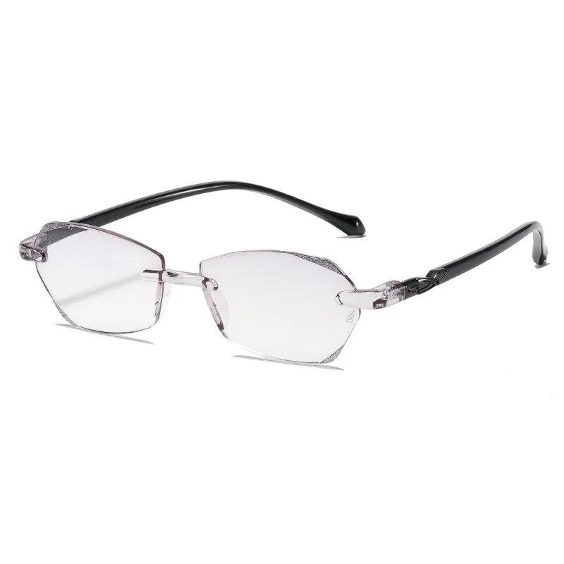 Fashion Blue Light Blocking HD Lens Hyperopia Eyeglasses Luxury Diamond Cut Reading Glasses Square FarSight Diopter +1.0 To +4.0