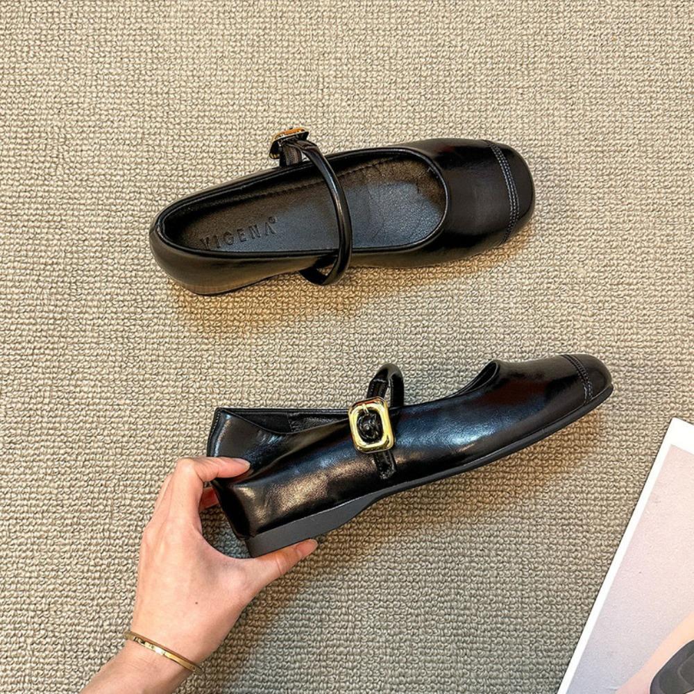 Fashion Footwear Ballet Flats Women Dance Shoes for Spring Buckle Strap Shallow Female Square Toe Ladies Lolita Shoes 2026