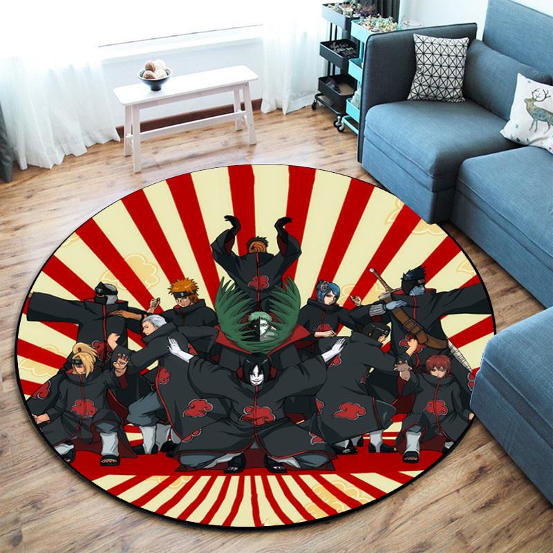 Famous cartoon NARUTO protagonist Uzumaki Naruto round carpet soft home decoration anti-slip door mat outdoor picnic mat carpet M3