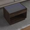 VidaXL Coffee Table with Infinity LED Brown Oak 70x50x50 Cm, Side Table, Living Room Table, End Table, 847664