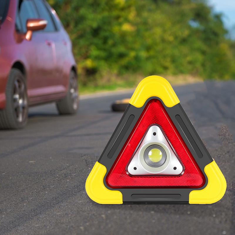 Portable Triangle Warning Light Solar Powered LED Emergency Lighting 4 Modes Safety Triangle LED Work Light Vehicle Supplies