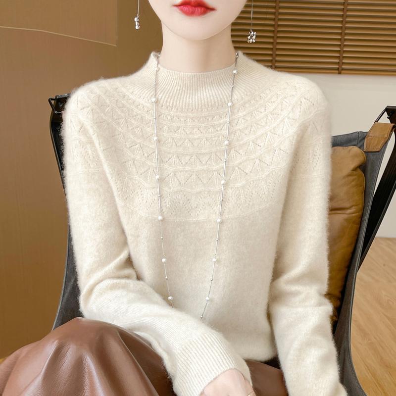 Pulover de cașmir pentru femei cașmir Qinghe 30% cașmir 70% lână cald și la modă versatil toamnă și iarnă