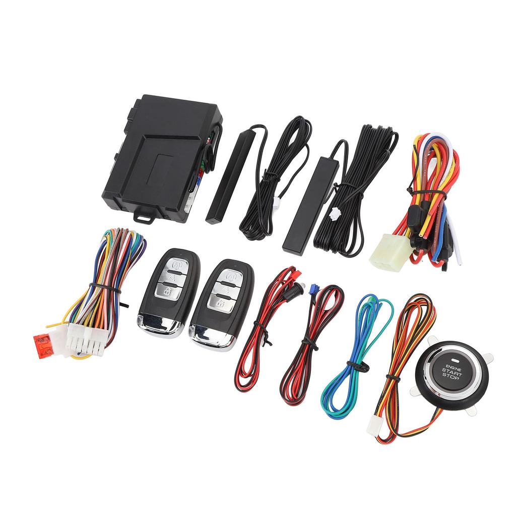 Keyless Entry Car Alarm System Enhanced Safety Push Start Button Remote Start System Kit for 12V Fue
