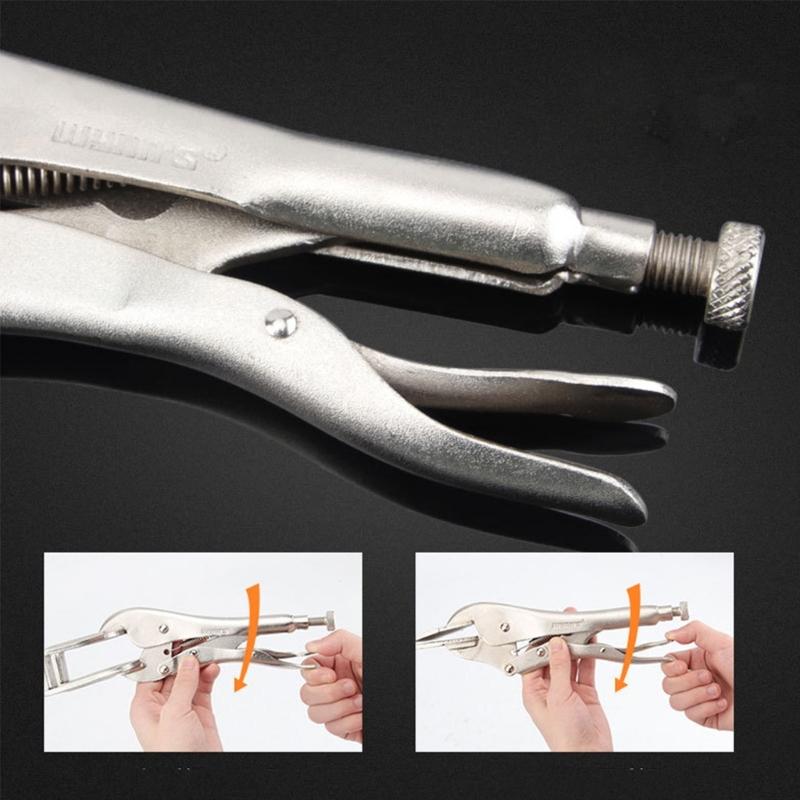 Locking Pliers Adjustable Wear Resistant Flat Head Vise Locking Grip Pliers Multifunction Welding Clamps Hand Tools