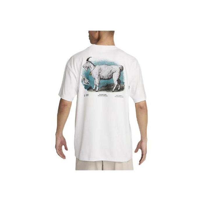 Nike ACG Dri-FIT Haft Literowy Wzór Zwierzęcy Szybkoschnący Nadrukowany T-shirt z Okrągłym Dekoltem Męski Top Mountain-White FV3493121