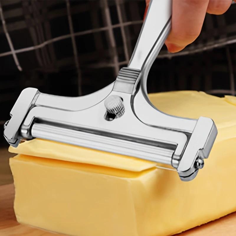 2026 Cheese Slicer Cheese Scraper With Adjustable Thickness Butter Cheese Shaver Butter Slicer Multi-purpose Kitchen Tool серебряный